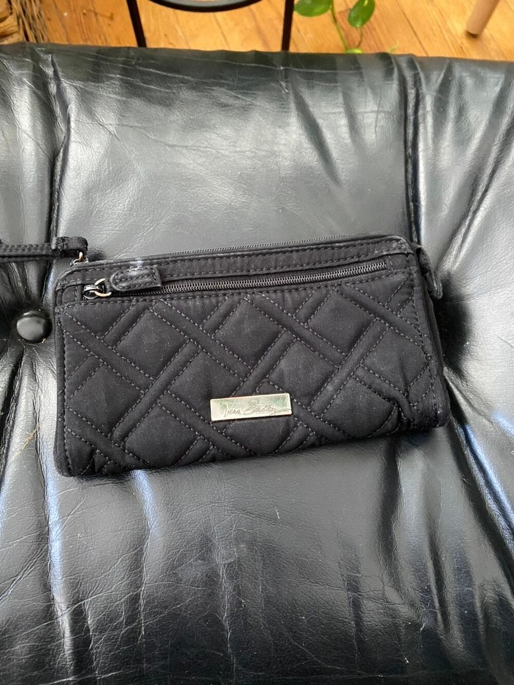 Vera Bradley Black Quilted Wristlet Wallet